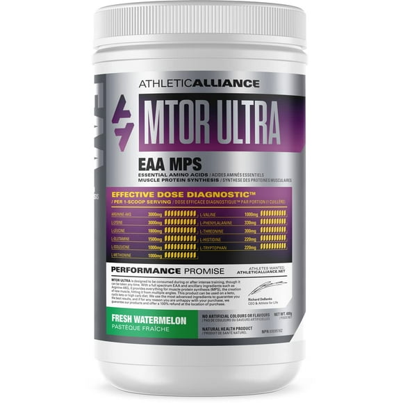 Athletic Alliance MTOR Ultra EAA Powder, Complete Amino Acid Supplement for Intra Workout and Recovery, Keto Friendly Essential Aminos to Build Muscle, Fresh Watermelon