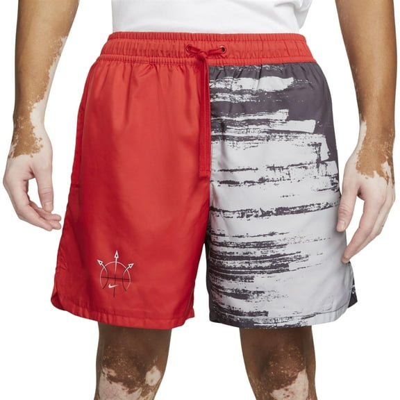 Nike Men's Woven Flow Summer Hoop Shorts Large Red Anthracite Gray