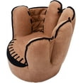 thumbnail image 4 of YOJFOTOOU. Kids Couch, Toddler Chair Sofa with Solid Wood Frame & Baseball Glove Design, Children Armchair for Play Room, Nursery, Kindergarten, Kids Room, Gift for Boys & Girls, Kids Sofa (Brown), 4 of 4