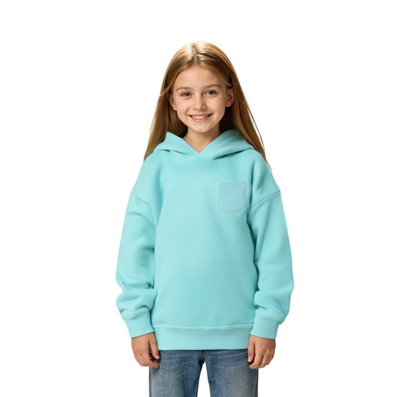 Teen Hoodies for Boys Kids Blue Hoodie Long Sleeve Pullover Tops Fall Winter Clothes Girl Clothes 10-11 Years