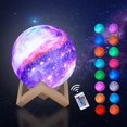 thumbnail image 3 of Lámpara de luna Lámpara de galaxia 5.9 pulgadas 16 colores LED 3D Luz de luna, control remoto y táctil Lámpara de lava Luz de noche de luna Regalos para niñas, niños, mujeres, cumpleaños, 3 of 5