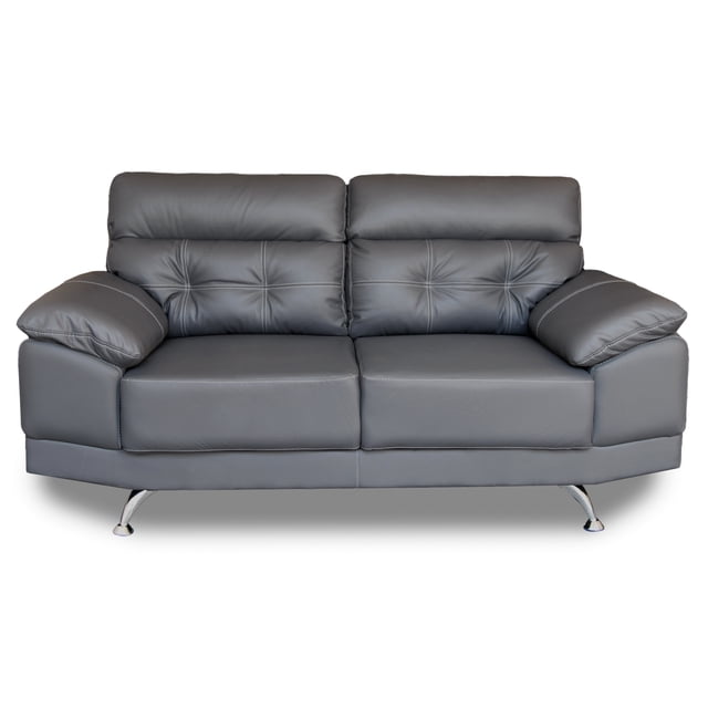 Love Seat de Piel Genuina ConfortoPiel Dublin Gris Oxford