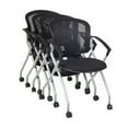 thumbnail image 6 of Regency Cain 84 x 24 in. T-Base Training Seminar Table- Neo Walnut & 3 Cadence Nesting Chairs, 6 of 10