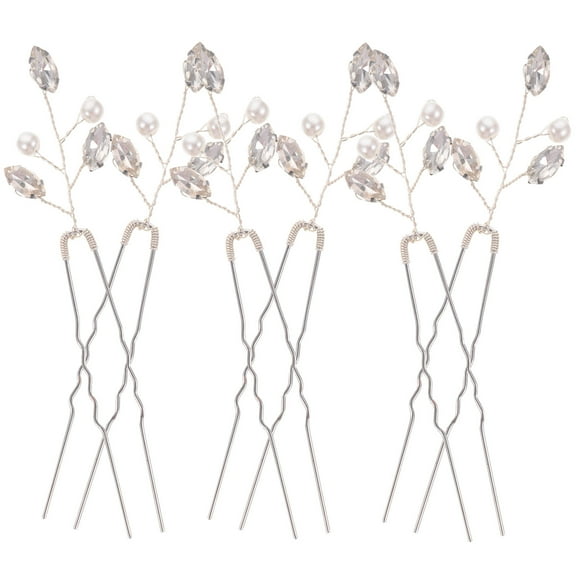 PAMINGONO Bride Hair Clips Bridal Barrette Alloy Flower Shape 6Pcs