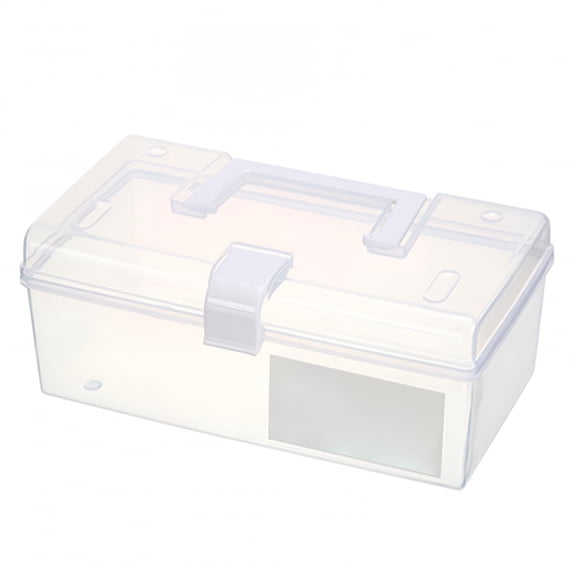 ACDANC Medicine Box, Portable Clear Plastic Storage Container Box with Handle Lock, Storage Containers