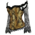 thumbnail image 2 of Grebrafan Womens Corset Top Renaissance Bustier Gold XL, 2 of 5
