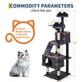 thumbnail image 2 of Cat Tree for Large Cats - Multi-Level Tower with 6 Sisal Posts & 2 Perches, Spacious Platform & Condos, Dark Gray Heavy Duty Indoor Cat Furniture, 2 of 7