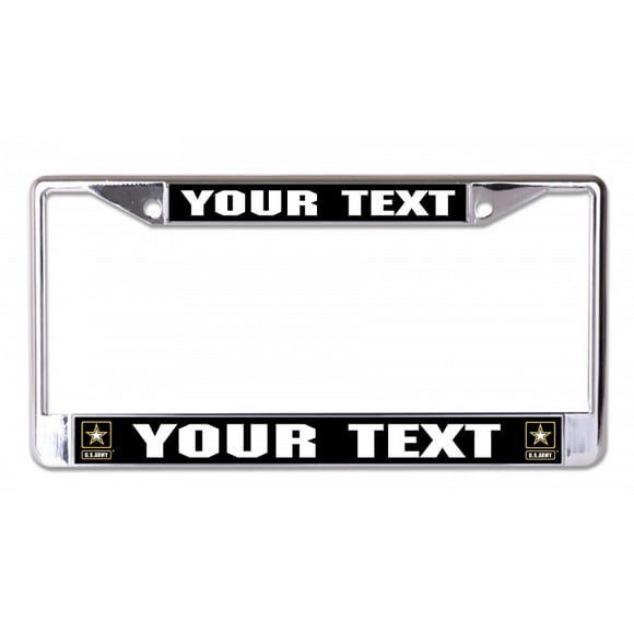 U.S. Army Custom Text Chrome License Plate Frame