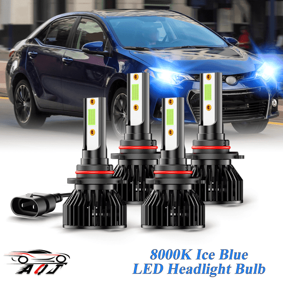 8000K Ice Blue LED Bulb for Toyota Corolla 2009-2016 High-Low Beam Headlight Bulbs Combo Pack of 4