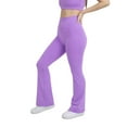 thumbnail image 5 of YITTY Active Women's UltraLuxe Kick Flare High Waist Legging, Athleisure, 4-Way-Stretch, Neon Violet, XL, Short | 30" Inseam, 5 of 7