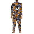 thumbnail image 2 of Halloween Costumes Mens Pajamas Set, pumpkins halloween cat Halloween Pajamas Button Down Long Sleeve Loungewear Halloween Sleepwear Pjs sets for Men, 2 of 7