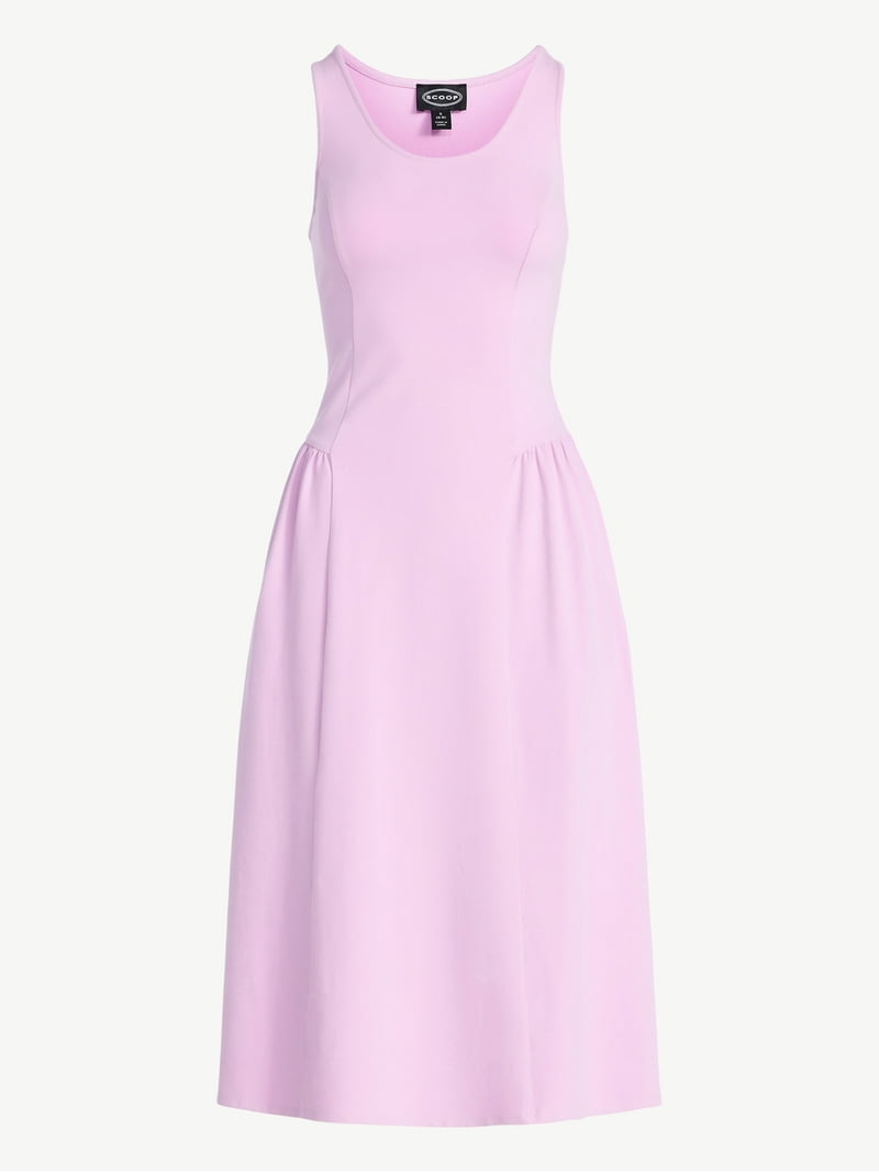 scoop neck sleeveless midi dress Cotton Sleeveless Scoop-Neck Midi Dress