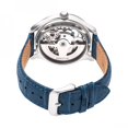 thumbnail image 2 of Heritor HERHR7303 Automatic Winthrop Leather Band Skeleton Mens Watch - Silver & Blue, 2 of 3