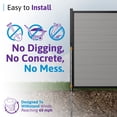 thumbnail image 5 of 6ft H x 6ft W WamBam Privacy Fence Panel, Composite Fence Kit with Aluminum Frame, Woodgrain Boards, No-Dig Install, UV Resistant Outdoor Fence for Backyard Patio or Pool, Slate Grey BLI19113, 5 of 10