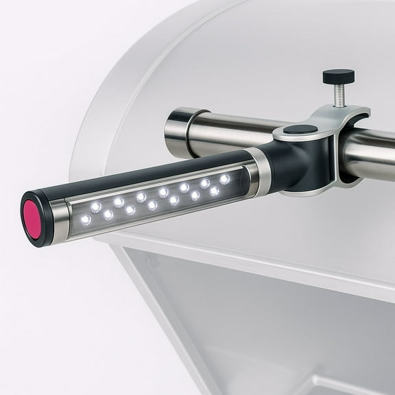 LIGHTACCENTS Barbecue Grill Light, Battery Operated LED BBQ Grill Light, Aluminum Clamp, Adjustable 180 Degrees, 10 LED Bulbs, Perfect for Outdoor Kitchen