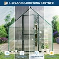 thumbnail image 6 of Senfot 8 x 16ft Walk-in Greenhouse Heavy-Duty Aluminum Frame Polycarbonate Panels Quick Setup Roof Vent Large Outdoor Greenhouse Kit for Garden Backyard Green, 6 of 9