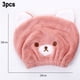 thumbnail image 2 of Toalla de secado de pelo para niños y niñas, gorro de pelo seco absorbente suave, envoltura de toalla para el cabello, 3 uds., 2 of 5