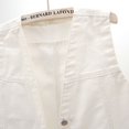 thumbnail image 6 of Women's Sleeveless Denim Vest V Neck Button Down Jean Waistcoat Jacket Lightweight Y2K Casual Trendy Loose Fit Jackets with Pockets, 6 of 6