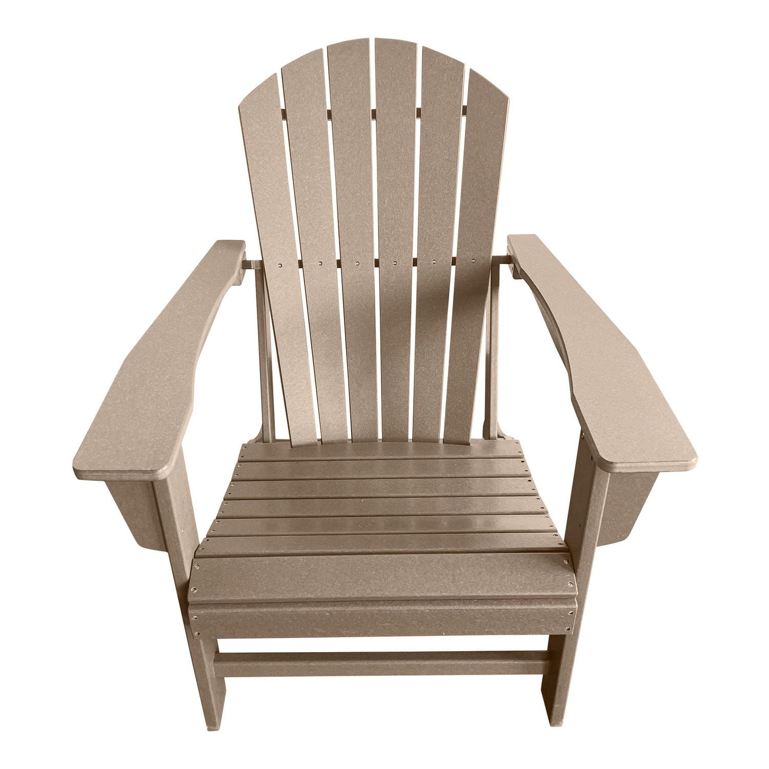 Traditional Resin Wood Adirondack Chair in Weathered Brown