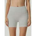 thumbnail image 3 of Chiclily Womens High Waisted Quick-Dry Shorts with 4-Way Stretch Technology for Daily & Sports Activities, Light Gray L, 3 of 6