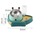 thumbnail image 4 of Caja de comida y agua para mascotas con forma de mariposas y abejas, inclinación de 15 grados, pequeños cuencos automáticos de comida para gatos y perros, color verde bosque, 4 of 5