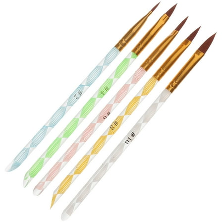 HONITANO 5Pcs Carving Pen Brush Set for Nail Art Gel Carving Cuticle Pusher with Spade-Shape End Handle Assorted Color