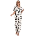 thumbnail image 6 of DAKIMOE Silk Satin Pajamas Set for Women Two-Piece Short Sleeve Shirt with Long Pajama Pant Set Soft Button Down Loungewear Nightwear Pjs Sleepwear for Women, 6 of 9