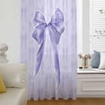 thumbnail image 6 of Purple Bow Sheer Curtains 45 Inches Long, Cute Bowknot Simple Pure Color Light Filering Curtains, Breathable Simi Curtain Privacy Drapes for Kitchen Bathroom Lightweight Small Window Treatment, 6 of 9