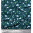 thumbnail image 1 of Soimoi Blue Georgette Viscose Fabric Moon & Stars Galaxy Decor Fabric Printed Yard 42 Inch Wide, 1 of 3