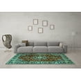 thumbnail image 3 of Ahgly Company Indoor Rectangle Persian Turquoise Blue Traditional Area Rugs, 5' x 7', 3 of 4