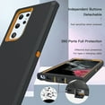 thumbnail image 5 of Starshop Galaxy S22 Ultra case, With Tempered Glass Protector, Shockproof Protection Rugged Hybrid Drop Belt Clip Cover Orange, 5 of 5