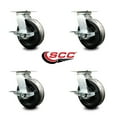 thumbnail image 2 of 8 Inch Phenolic Wheel Heavy Duty Top Plate Swivel Caster with Brakes Set of 4, 2 of 2