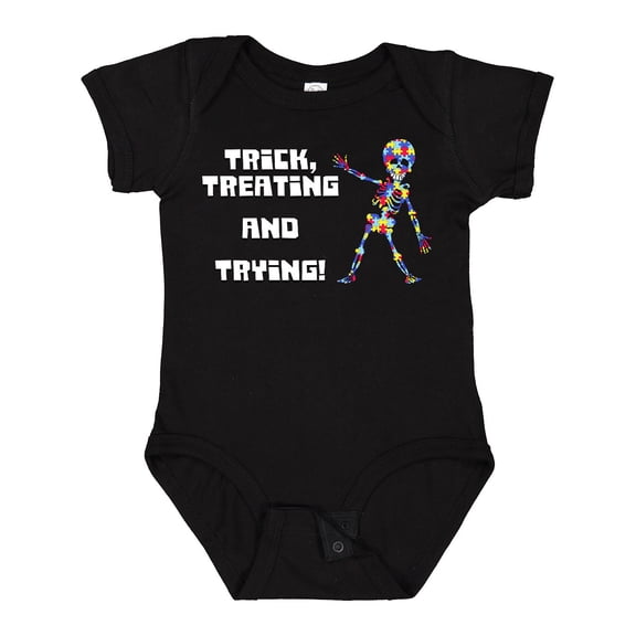 Inktastic Trick Treating and Trying Autism Awareness with Zombie Boys or Girls Baby Bodysuit