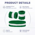 thumbnail image 3 of Uxcell Sweat Band Set Sports Terry Cloth Headband Wristband Set 7"x2" Moisture Wicking Sweat Absorbing Head Band Dark Green/White, 3 of 6