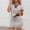 Brown, variant on Women's Striped 2 Piece Outfits, Short Sleeve Sweatshirt & Skort Set, Casual Matching Lounge Set for Workout Daily Travel Loungewear
