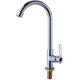 thumbnail image 1 of Grifo de fregadero de agua fría Grifo de barra de acero inoxidable de montaje en cubierta de arco alto de un orificio de una sola manija,11 Feliz Sencillez, 1 of 5