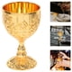 thumbnail image 4 of Cáliz de latón para vino, copa dorada medieval vikinga, vaso gótico para beber, copa de altar budista de metal, copa sagrada, copa vintage para ofrendas de agua de Buda, 4 of 8