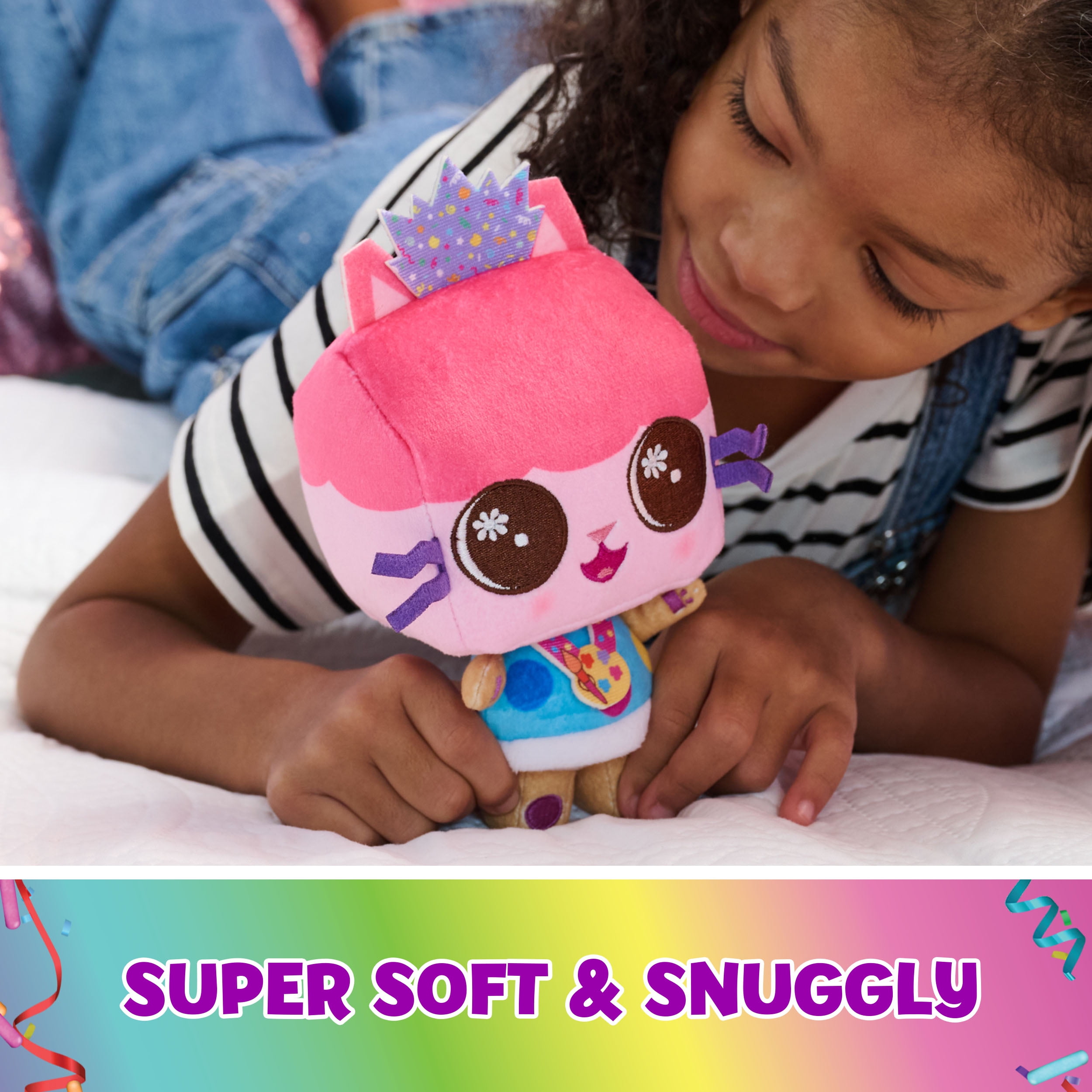 Gabby’s Dollhouse, Celebration Series 7-Inch Tall Baby Box Cat Plushies, Stuffed Animal Kids Toys for Girls & Boys Ages 3 and Up