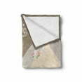 thumbnail image 2 of Bridal Shower Soft Flannel Fleece Throw Blanket, Bride Party Wedding Dress Romantic Letterings Design Print, Cozy Plush for Indoor and Outdoor Use, 60" x 80", Pale Brown White, by Ambesonne, 2 of 6