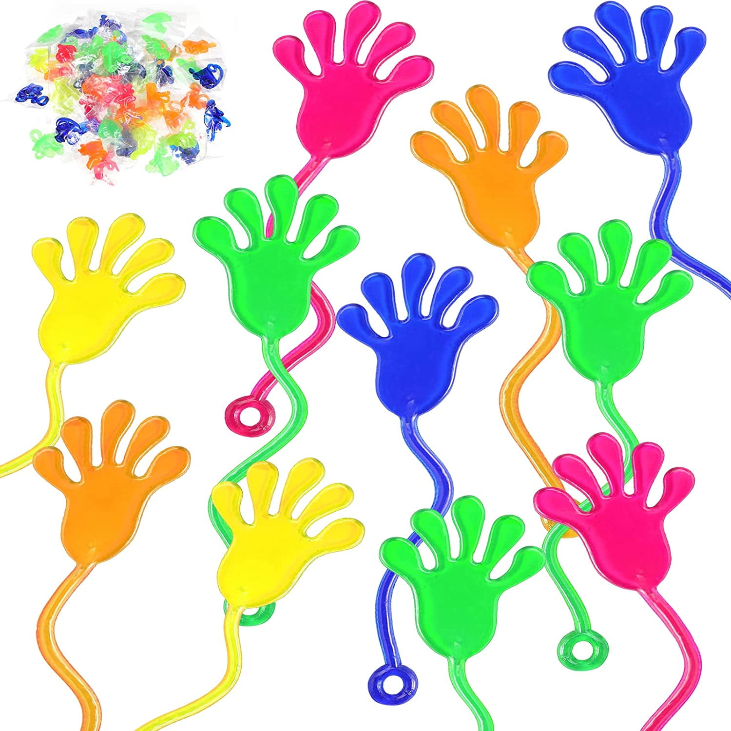 Konexial 500 Pcs Mini Sticky Hands Toys Bulk, Stretchy for Party