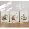 thumbnail image 4 of 3pcs Animal Nursery Canvas Wall Art Cute Neutral Jungle Safari Painting Picture Wall Decor Baby Watercolor Bear hedgehog Rabbit Poster Print Artwork for Baby Children's Room Bedroom Home Decoration, 4 of 5