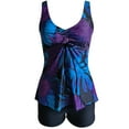 thumbnail image 3 of Maillots de Bain Tankini pour Femmes Deux Pièces Maillots de Bain à Imprimé Floral sur le devant Débardeur avec Short Garçon Maillots de Bain pour Femmes, 3 of 7