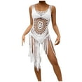 thumbnail image 4 of Wancir Bikini Cover Up for Women Fringe Hollow Out Swimsuit Coverups Sexy Beach Pool Bathing Suit Tassel Tops, 4 of 9