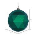 thumbnail image 3 of Vickerman M177404DM 6 in. Green Matte Geometric Christmas Ornament Ball - 4 per Bag, 3 of 3