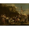 thumbnail image 3 of Salvator Rosa 24x19 Black Modern Framed Museum Art Print Titled - Crucifixion of Polyclitus (1650s), 3 of 5
