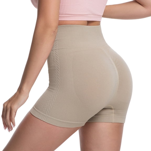 Umfun High Waist Seamless Ribbed Yoga Shorts High Elastic Workout Shorts for Gym Fitness Yoga Training Casual