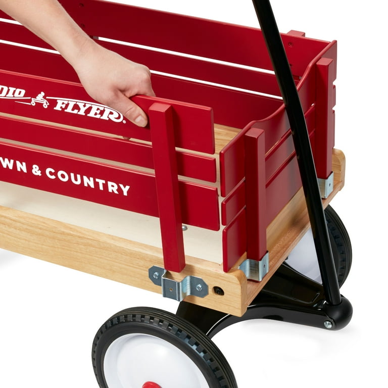 Radio Flyer Classic Wooden Children's Ride Wagon with Radio Flyer Classic Wooden Children's Ride Wagon with