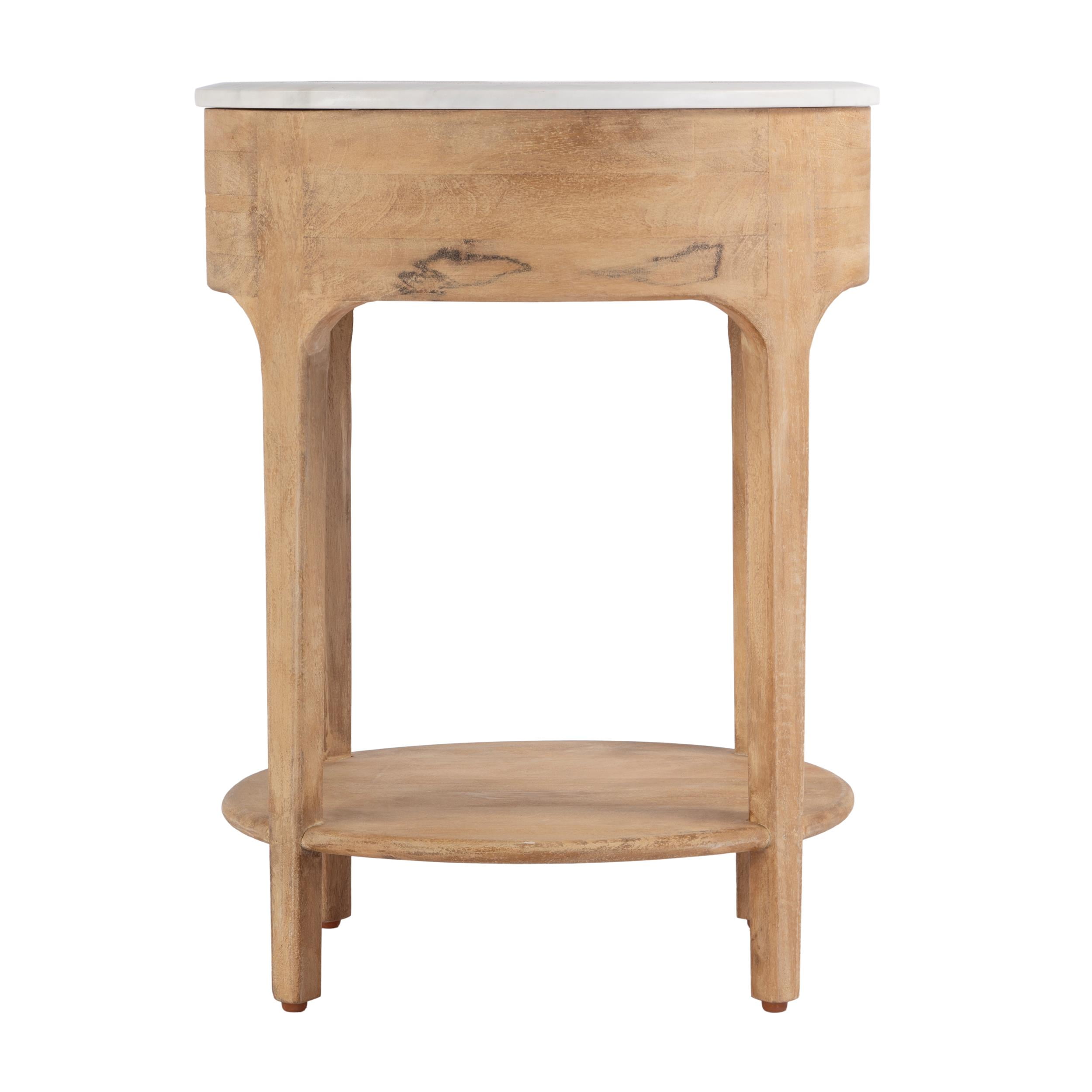 Butler Specialty Company Ellen Marble and Wood 1 Drawer Nightstand - Natural