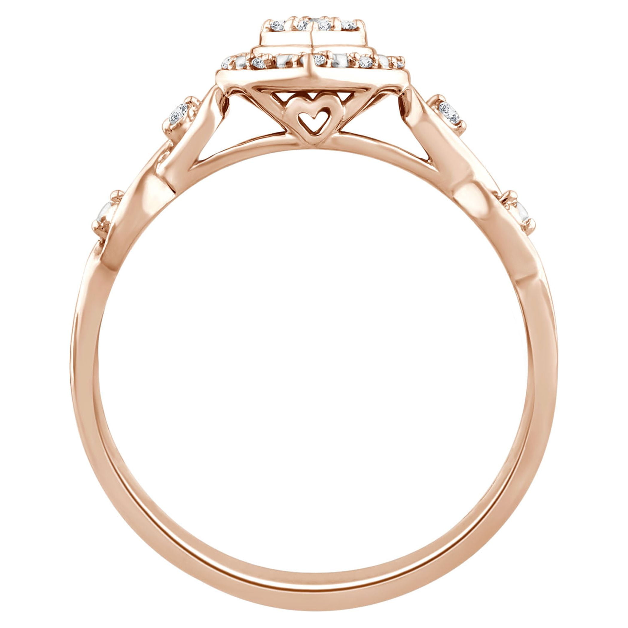 Color of Love Heart-Shaped Diamond Ring 1/10 ct. t.w in 10K Rose Gold