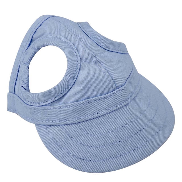 Gorra de béisbol para exteriores para perros y gatos, ajustable, con rayas, para viajes de verano (azul, talla S)